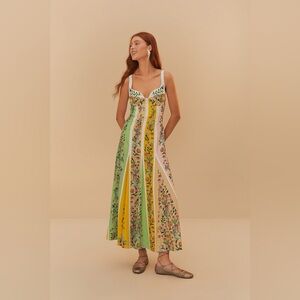 FARM Rio Multicolor Floral Stripes Dress